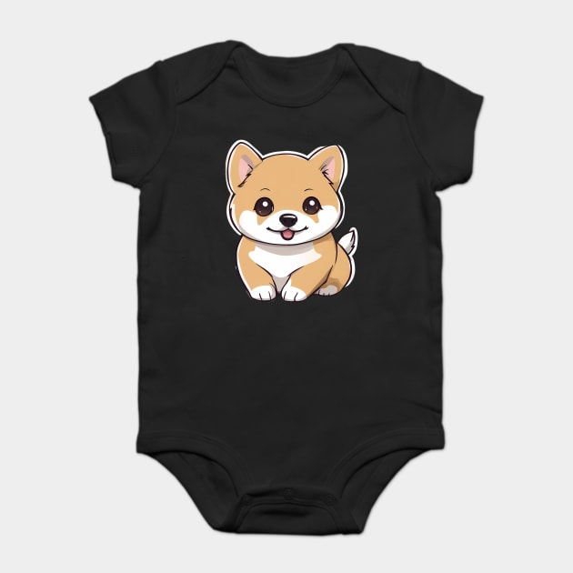 Kawaii Shiba Inu Baby Bodysuit by animegirlnft